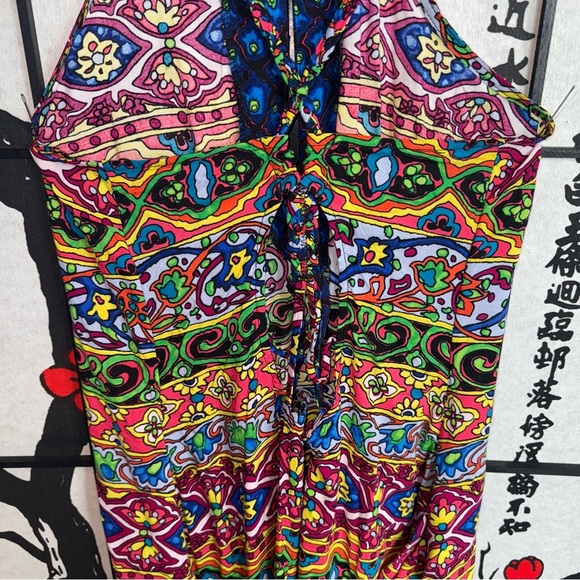 Nanette Lepore Sz Large Carnival Multicolor Summer Pocket Swim Cover Up Dress - Picture 7 of 14